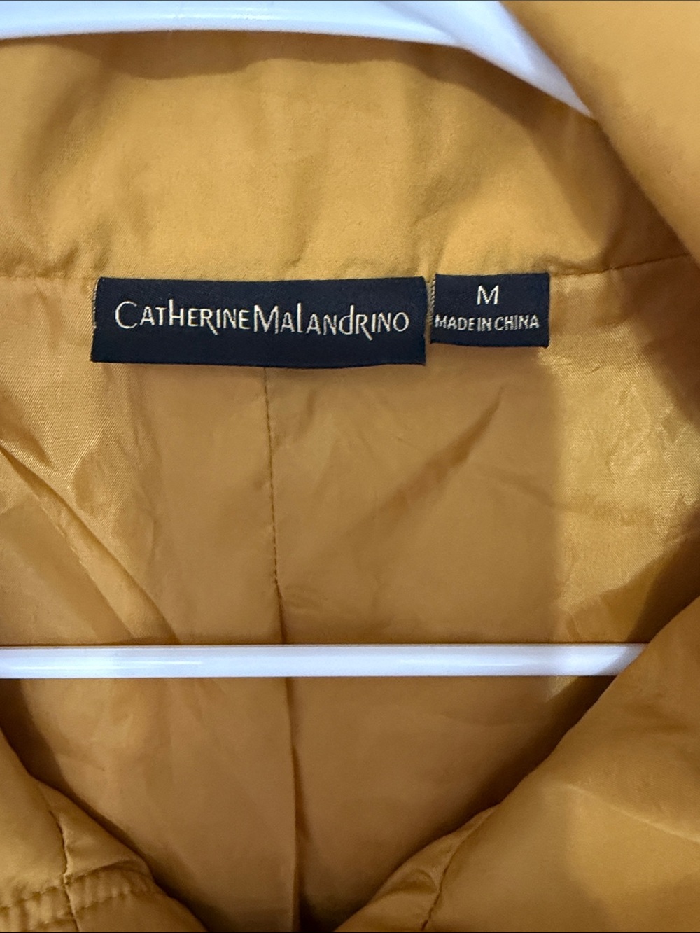 Catherine Malandrino hooded windbreaker jacket size medium Mustard Yellow - Picture 2 of 5